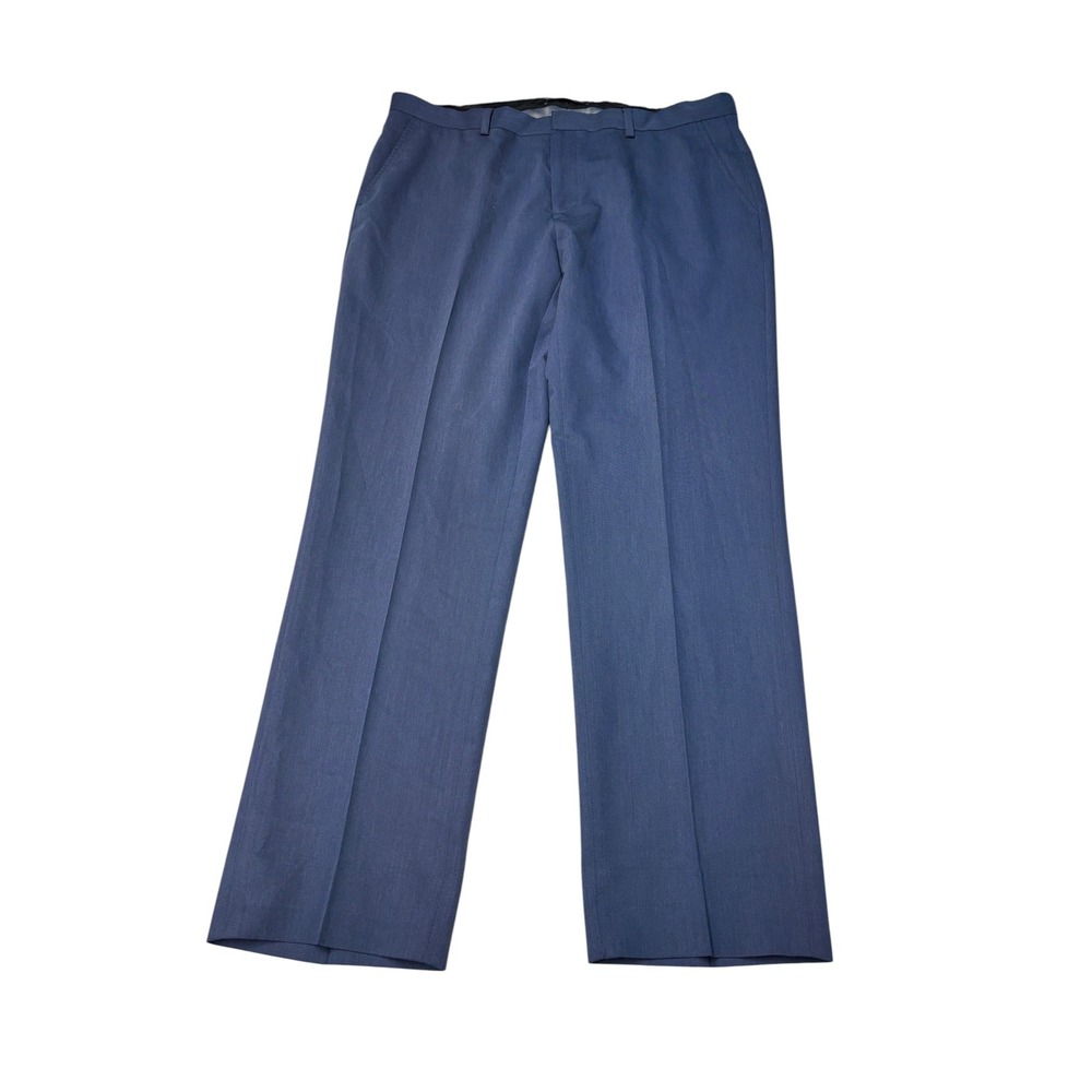 Saks Fifth Avenue Mens Blue Dress Pants Stretch Straight Leg 34x30 SOFMF8P006